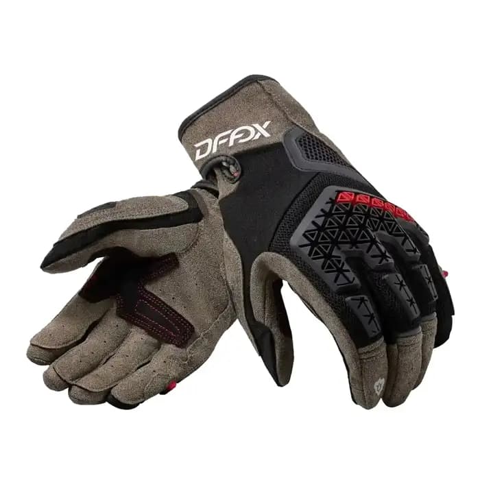 Gants de moto Mangrove en maille textile et cuir véritable, compatibles écran tactile, pour motocros