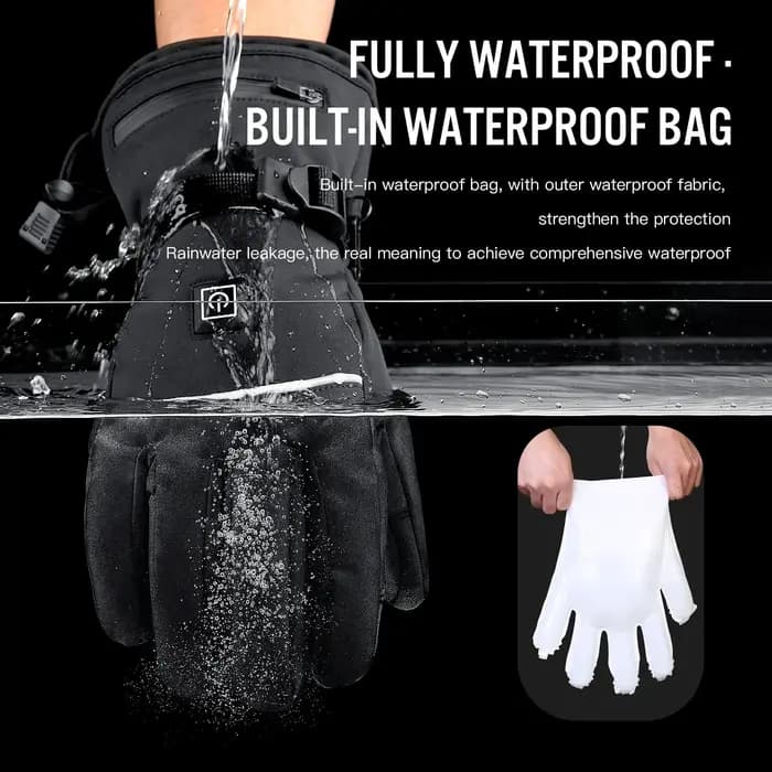 Gants chauffants électriques Moto hiver Moto gants chauffants chaud imperméable Rechargeable chauffage gants thermiques pour motoneige