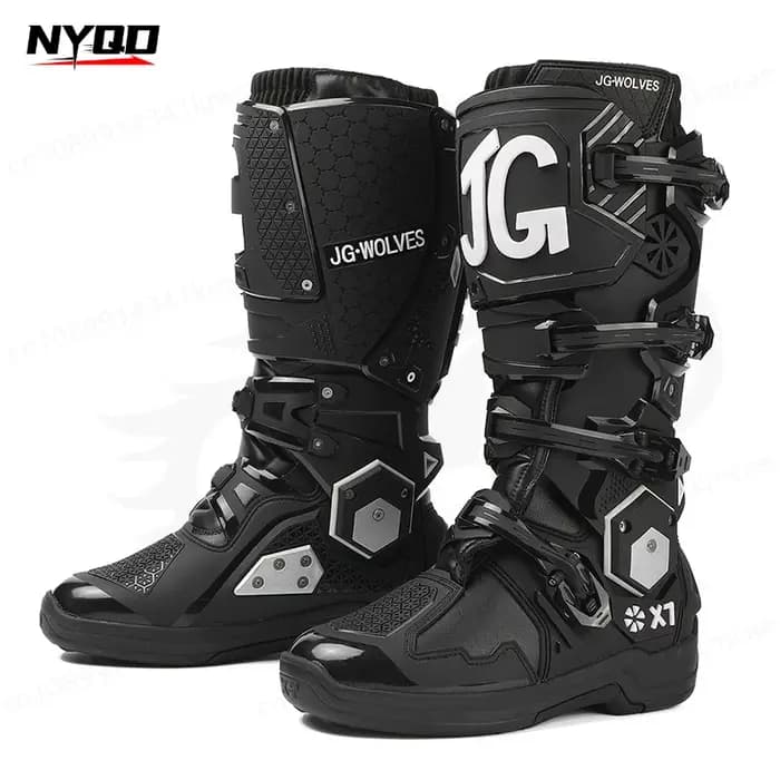 JG WOLVES X7 – bottes de moto à charnière biaxiale améliorées pour hommes, antidérapantes, résistantes aux chocs, chaussures de motocross tout-terrain, botas moto