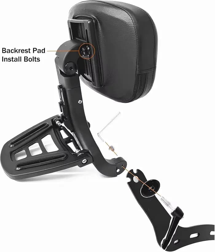 Dossier de passager de moto pliable et réglable