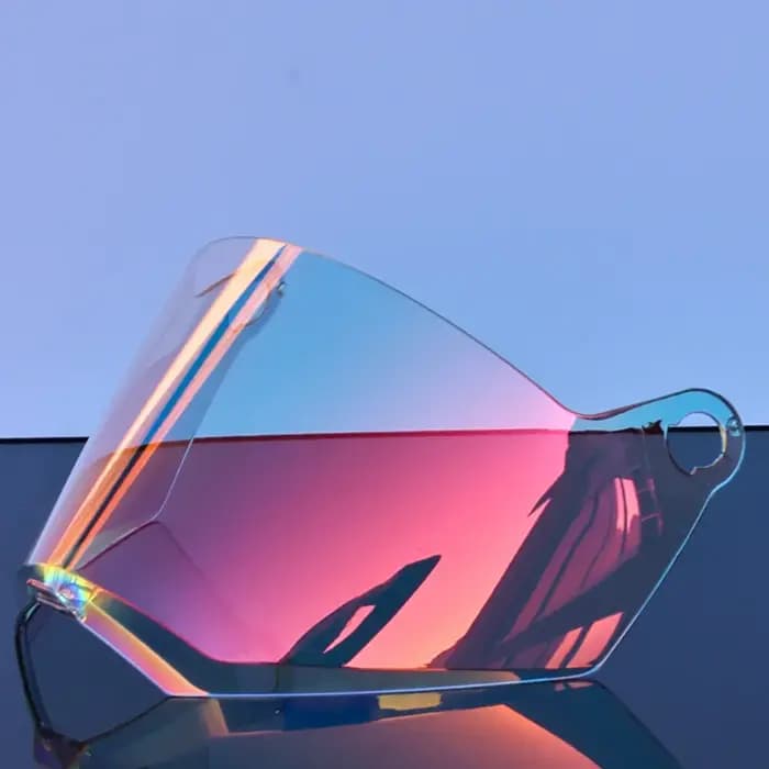 Lentilles de casque LVS-800 couleur transparente miroir coloré plaqué argent. C'est brun clair