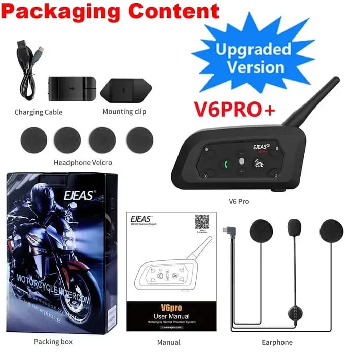 EJEAS V6 PRO Moto Casque
