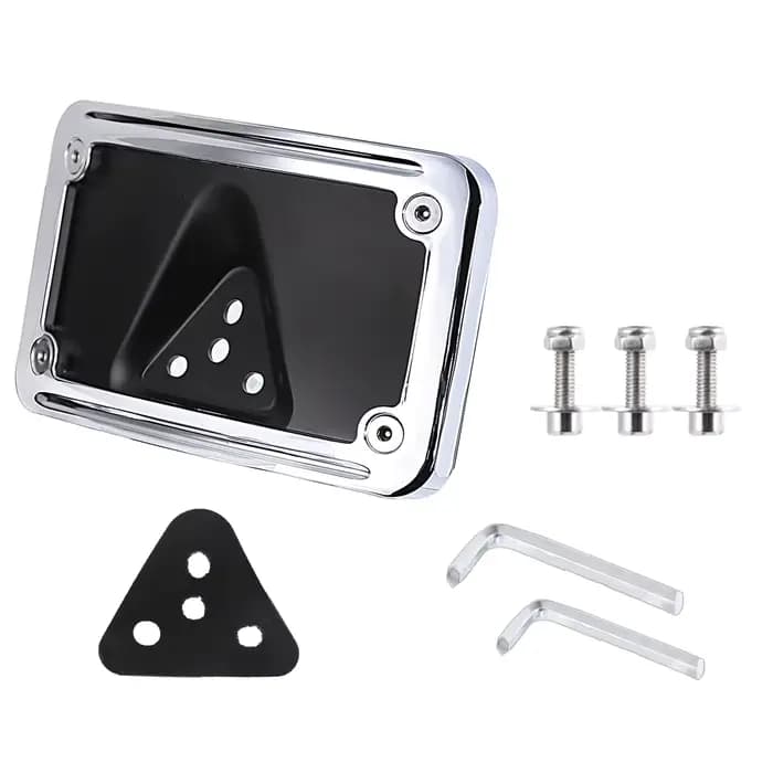 Support de montage de plaque d'immatriculation incurvé noir chromé pour support Harley Dyna Sportste