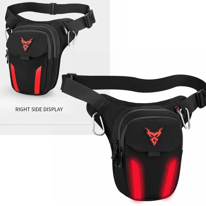 LED lumière rouge Moto jambe sac cuisse ceinture hanche Bum étanche Ride cyclisme motard taille sac