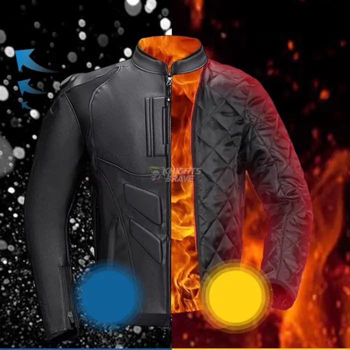 GHOST RACING hiver Moto veste en cuir Chaqueta