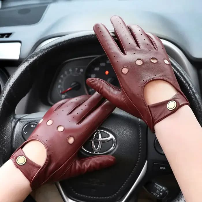 Gants de conduite en cuir véritable pour hommes