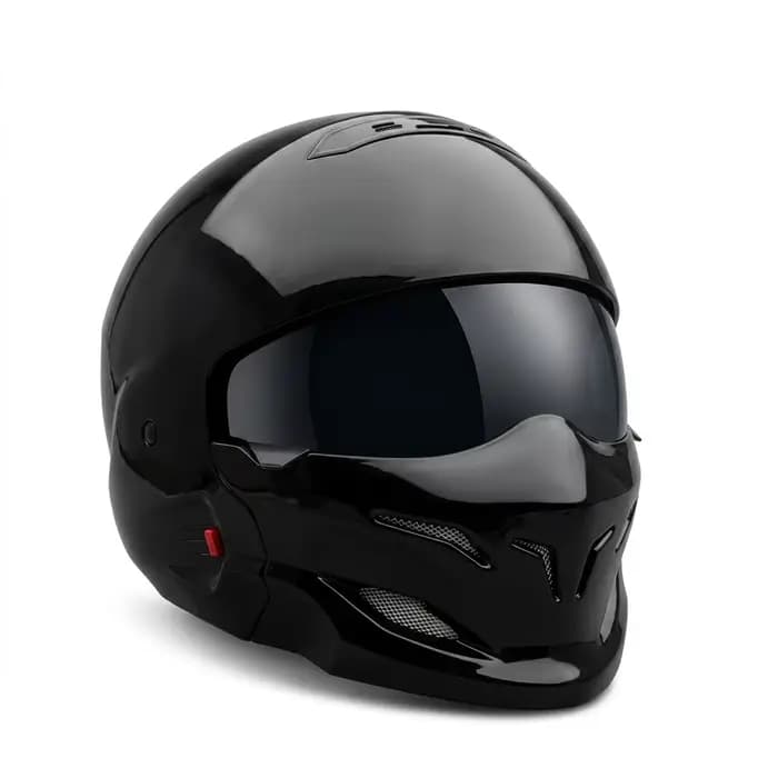 Casque rétro Scorpion noir brillant Vintage