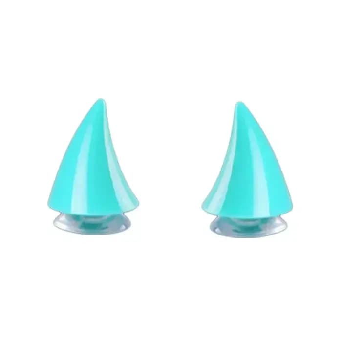 2PCS Décoration de casque de moto mignonne en caoutchouc en forme de corne
