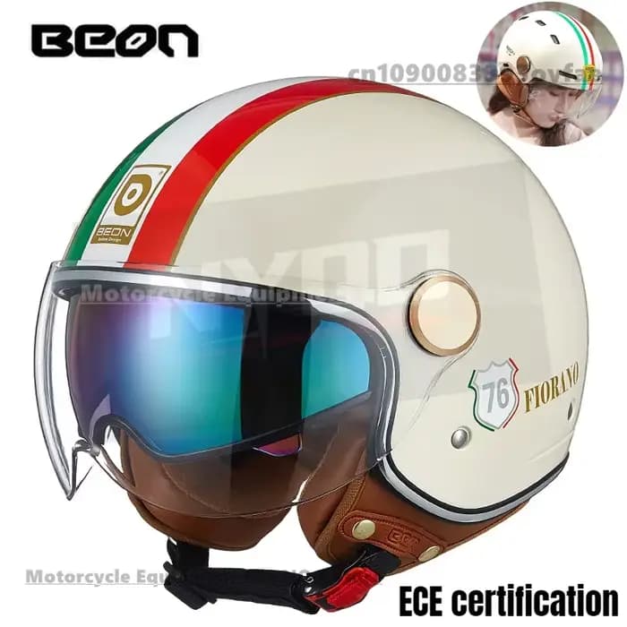 Casque de moto BEON à double lentille