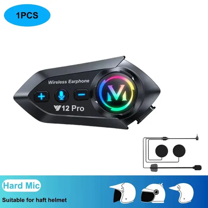 Casque Intercom Moto Y20 Pro 1/2x Bluetooth 5.4 Interphone 300M Radio FM Appel Mains Libres Partage de Musique