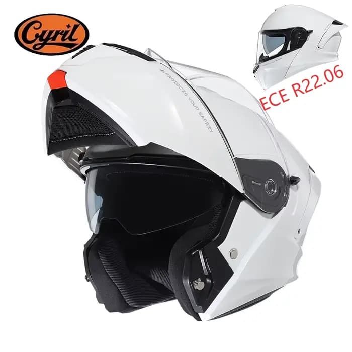 Casque de moto modulaire à visière relevable pour homme