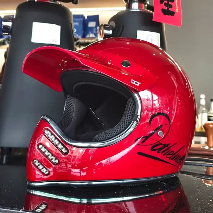 Casque de moto intégral vintage rétro unisexe, protection de sécurité toutes saisons pour scooter, t