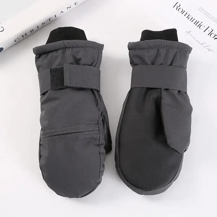 1 paire de gants d'hiver doublés en polaire avec manchette étendue