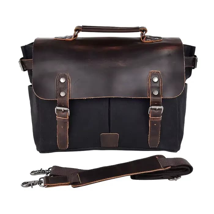 Sac latéral de moto Vintage en toile cirée