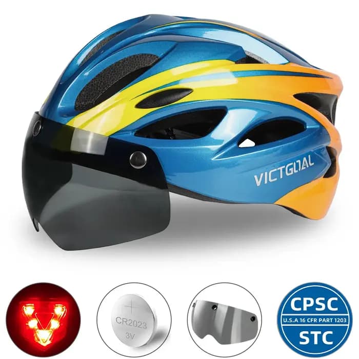 VICTGOAL vtt Scooter électrique casque de vélo pour hommes feu arrière lunettes lentille pare-soleil casques de cyclisme