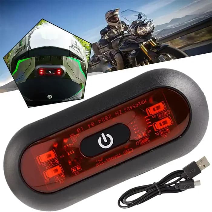 Lumière de casque de moto, feu arrière de vélo, signal de sécurité pour casque de moto et de vélo, l