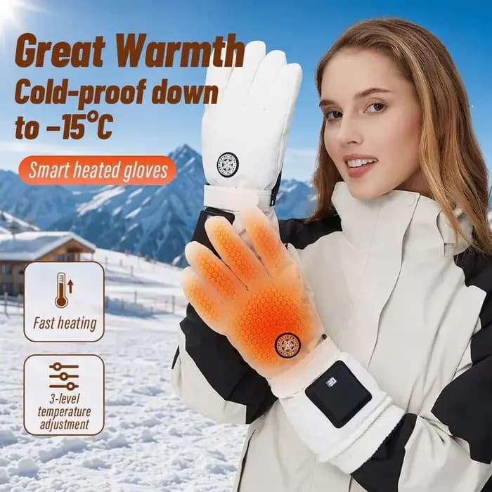 Gants chauffants d'hiver pour hommes et femmes, gants thermiques chauffants pour moto, pour motoneige, coupe-vent, gants chauds et imperméables pour la conduite.