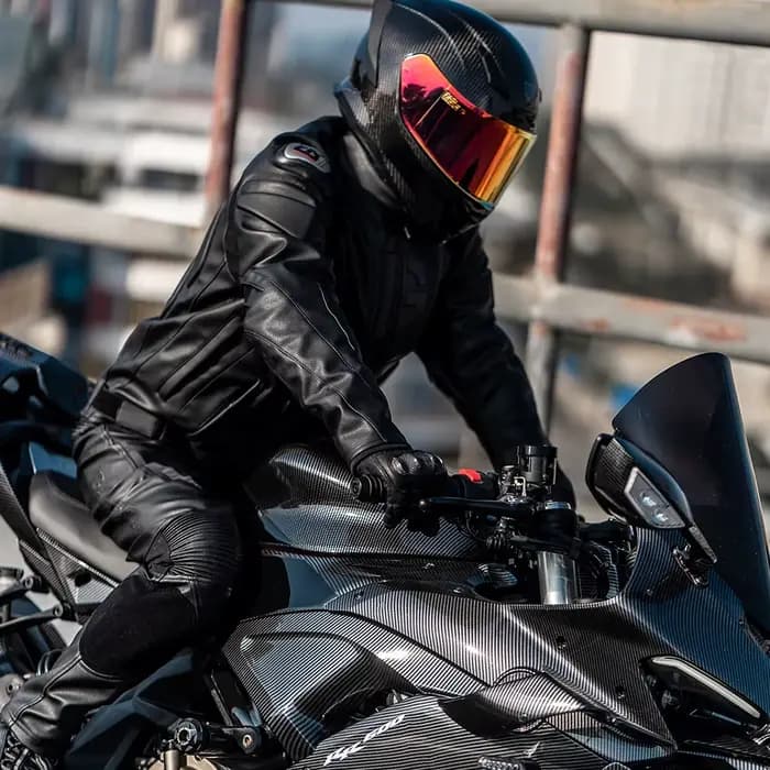 Veste de Moto en cuir homme Chaqueta