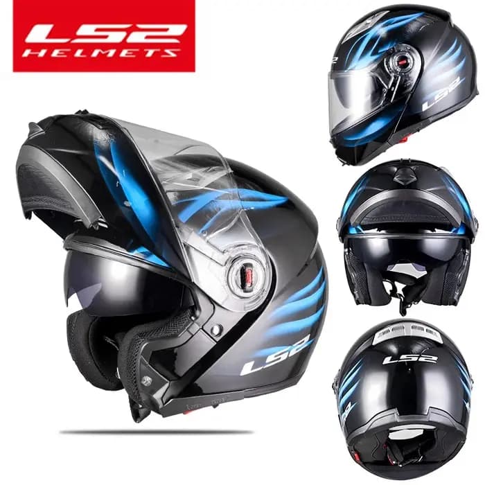 Casque de Moto Original LS2 LS2 FF370 casques modulaires hommes femmes personnalisés Double lentilles casques de Moto Cascos Para Moto