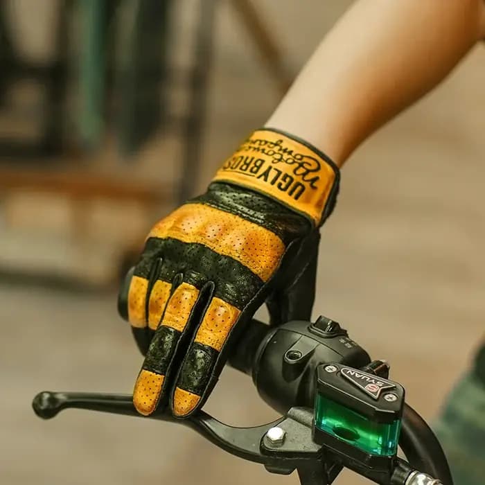 Uglybros gants de Moto en cuir véritable de chèvre unisexe printemps automne gant d'équitation de Motocross rétro