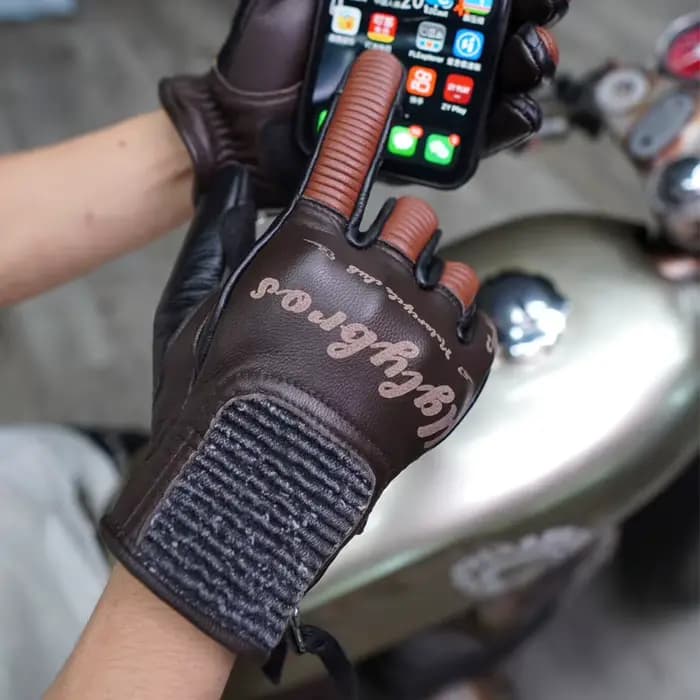 UGLYBROS gants de moto en cuir doigt complet pour hommes femmes