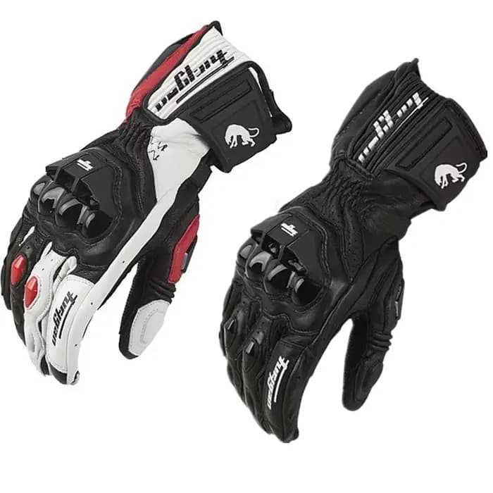 Gants de moto en cuir véritable pour hommes