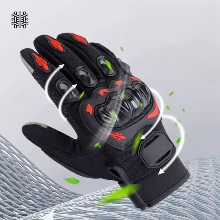Gants de moto respirants à doigts complets