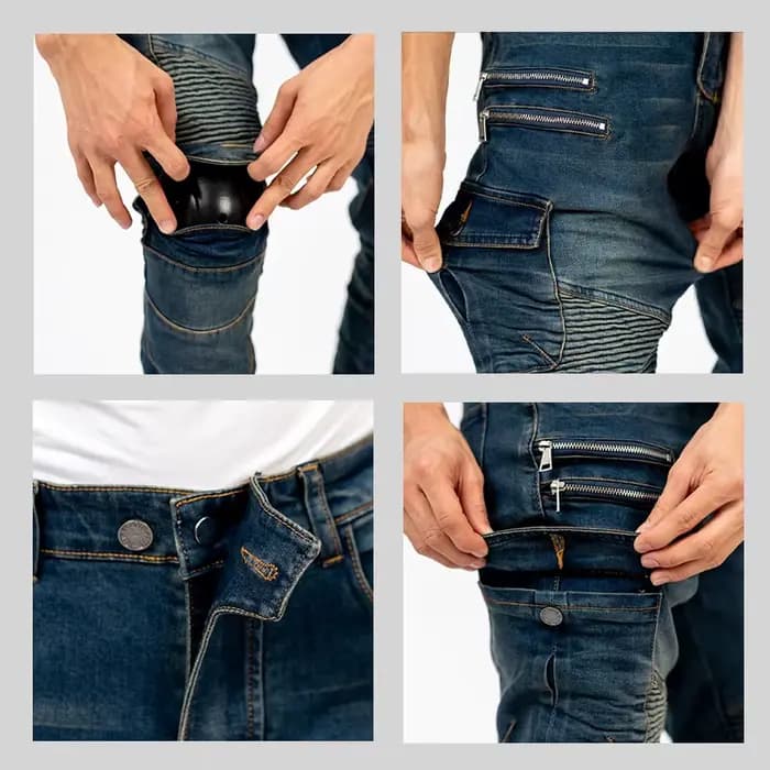 Nouveau pantalon de moto en jean pour homme et femme
