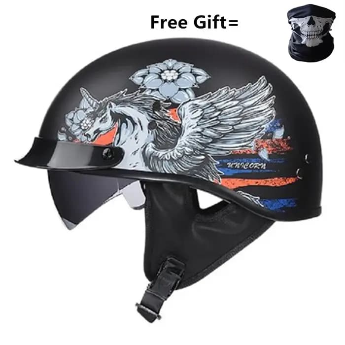 Casque de Moto demi-visage Vintage rétro Casco