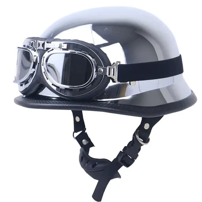 Casque de Moto Demi-Ouvert en Cuir PU