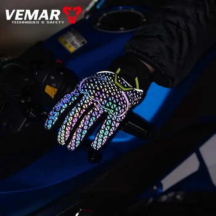 Gants de moto d'hiver VEMAR, réfléchissants, colorés, doublés de polaire, imperméables, coupe-vent, protection thermique, compatibles avec les écrans tactiles