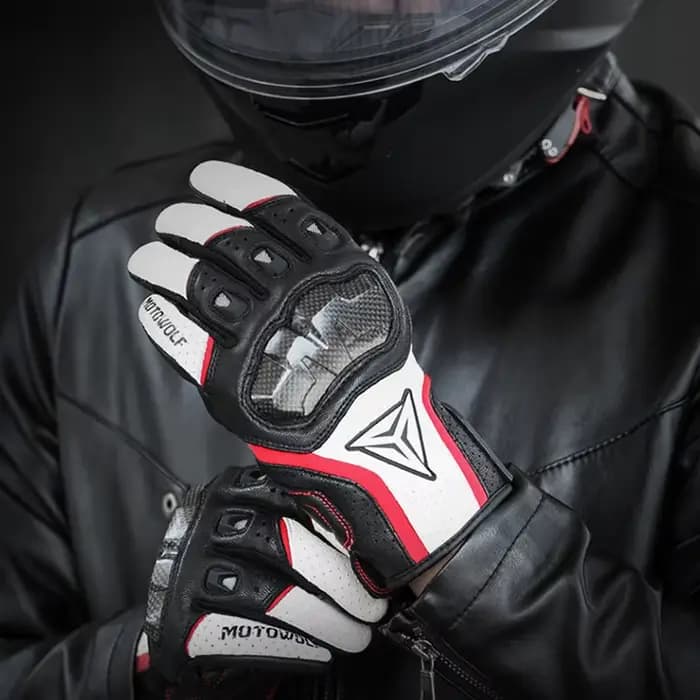 Gants de course de moto en cuir pour hommes