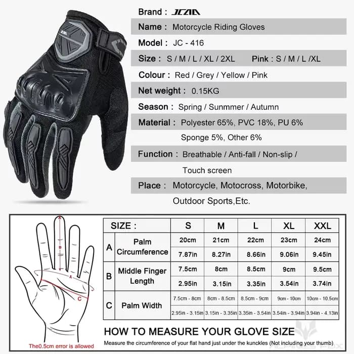 Gants de moto d'été pour hommes