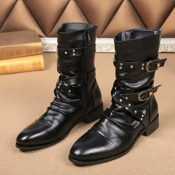 Bottes de motard de styliste pour hommes