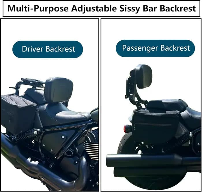 Dossier de passager de moto pliable et réglable