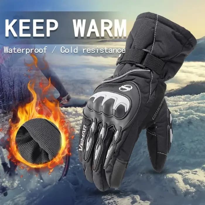 VEMAR gants de protection de moto de haute qualité, équipement d'équitation d'hiver imperméable avec paume antidérapante, gants de moto chauds
