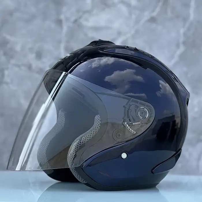 Ram4 bleu vif demi Casque saison d'été Casque de sécurité de course hommes et femmes Moto Casque ouv