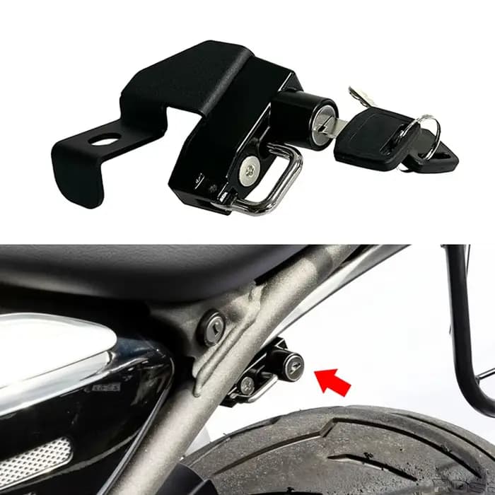Antivol de casque pour moto Triumph Speed400 Scrambler400 X Speed 400 Scrambler 400X 2024-2025 – Crochet de fixation de sécurité