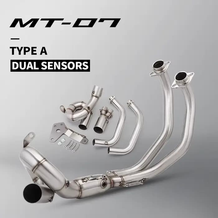 Système complet d'échappement de moto MT07, pour MT-07 FZ-07 2014 – 2023, tuyau de raccordement avan