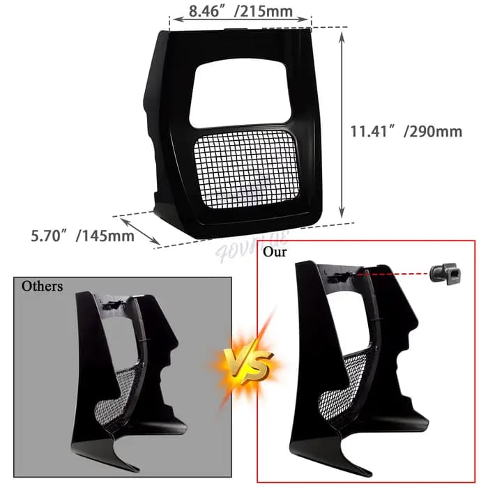 Couvercle de menton de radiateur de becquet avant de carénage de moto pour Harley Road King Electra