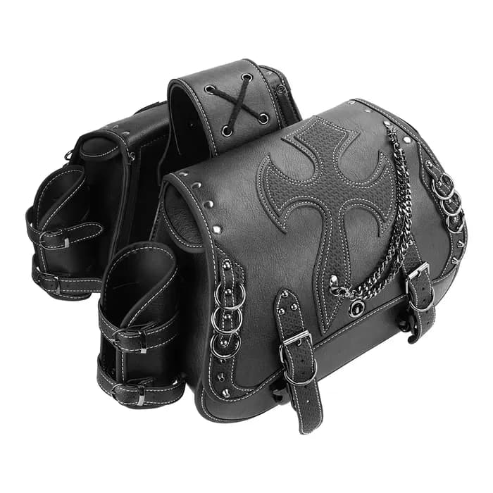 Sacs de selle de moto rétro en cuir PU