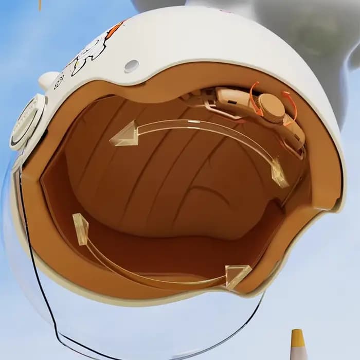 Casques de moto pour enfants dessin animé voiture électrique vélo visage ouvert femme casque mignon quatre saisons