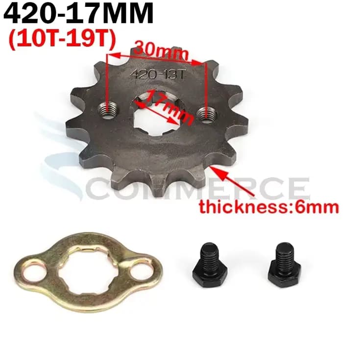 420 # 17mm 10 11 12 13 14 15 16 17 18 19T dents pignon de moteur avant pour Dirt Pit Monkey Dax vé