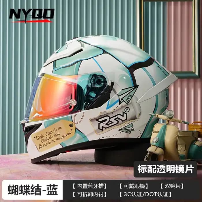 Casque intégral Moto personnalité EVA 01 Mech Style DOT ECE Double lentille