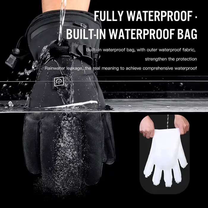 Gants chauffants électriques Moto hiver Moto gants chauffants chaud imperméable Rechargeable chauffage gants thermiques pour motoneige