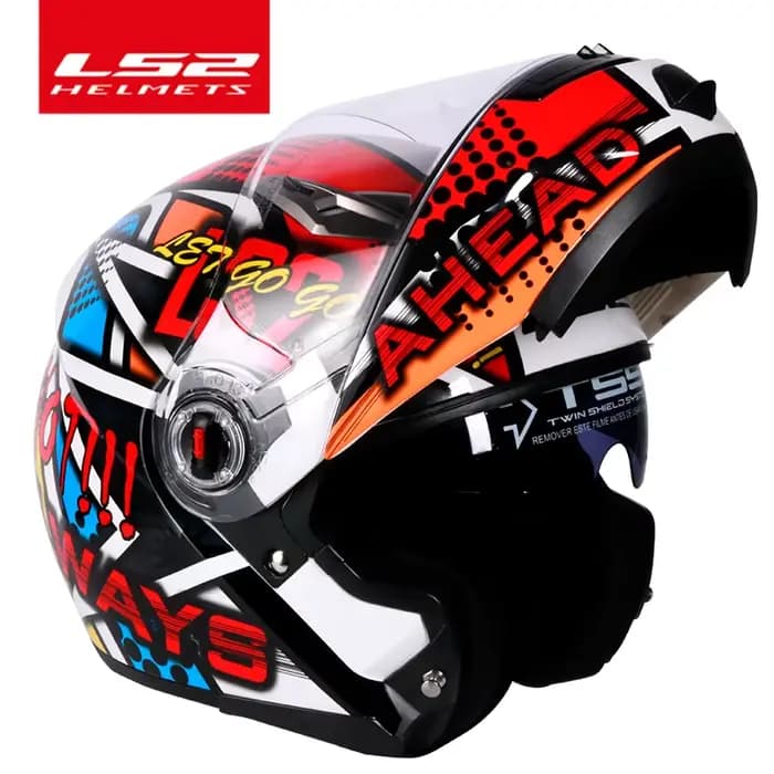Capacete LS2 FF370 casque de moto rabattable LS2 casques modulaires à double lentille avec pare-soleil casco