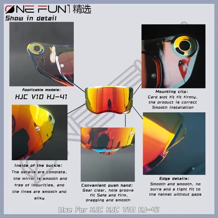 Visière de casque de moto HJ-41 pour HJC V10