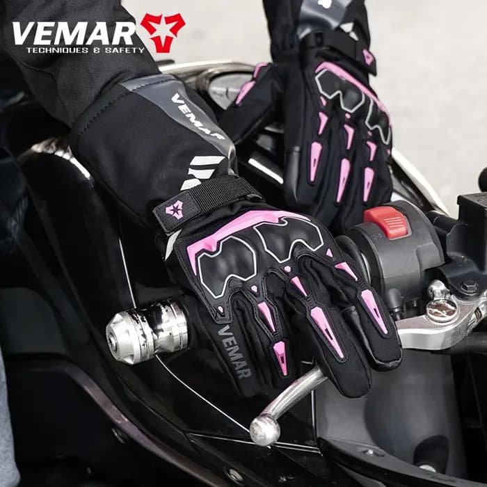VEMAR gants de protection de moto de haute qualité, équipement d'équitation d'hiver imperméable avec paume antidérapante, gants de moto chauds