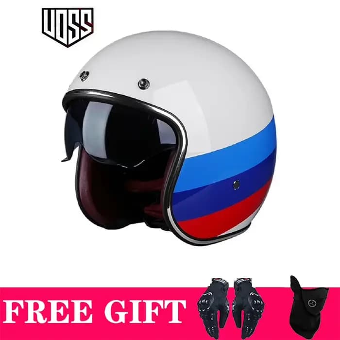 Casque de moto professionnel léger Jet Capacete de Style français Vespa Scooter