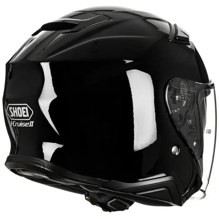 Casque Jet Shoei J-Cruise II Noir Brillant 3/4 Ouvert pour Hommes et Femmes, Double Visière, Rétro, Scooter, Moto, Demi-Casque